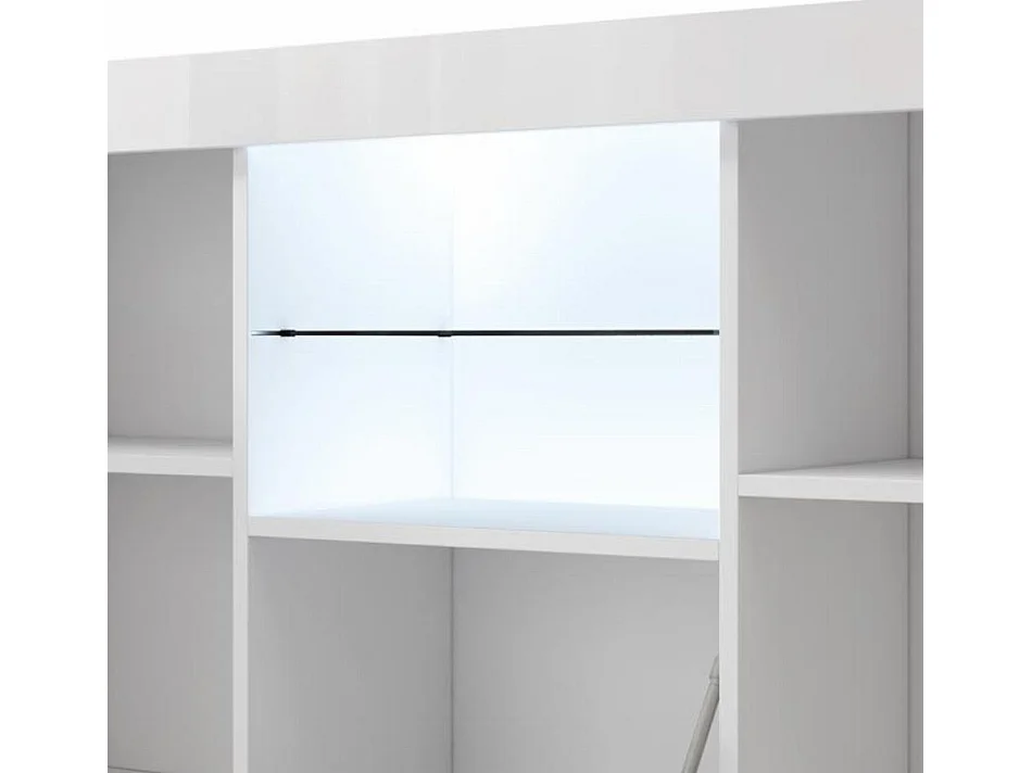 Aparador para Salón comedor en Blanco con LED 135x34x73cm Sefora
