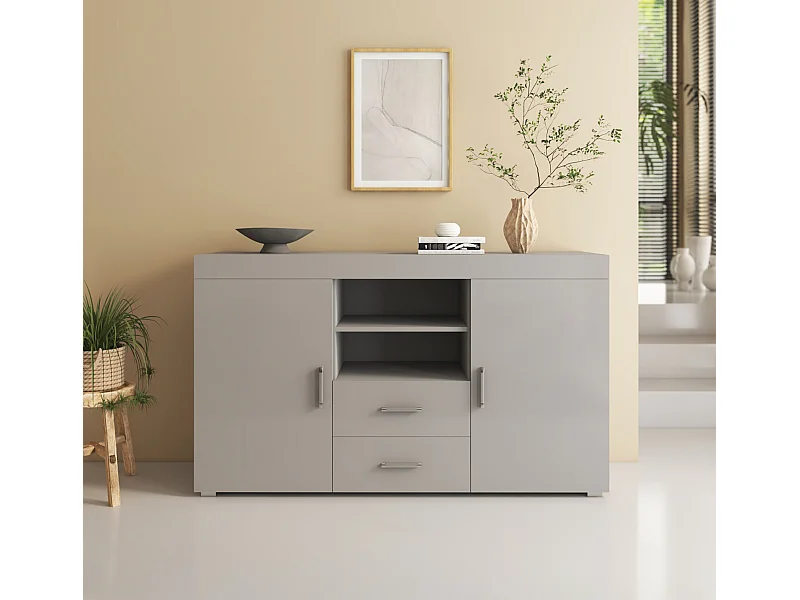 Aparador para Salón comedor en Gris 140x40x80cm Roque