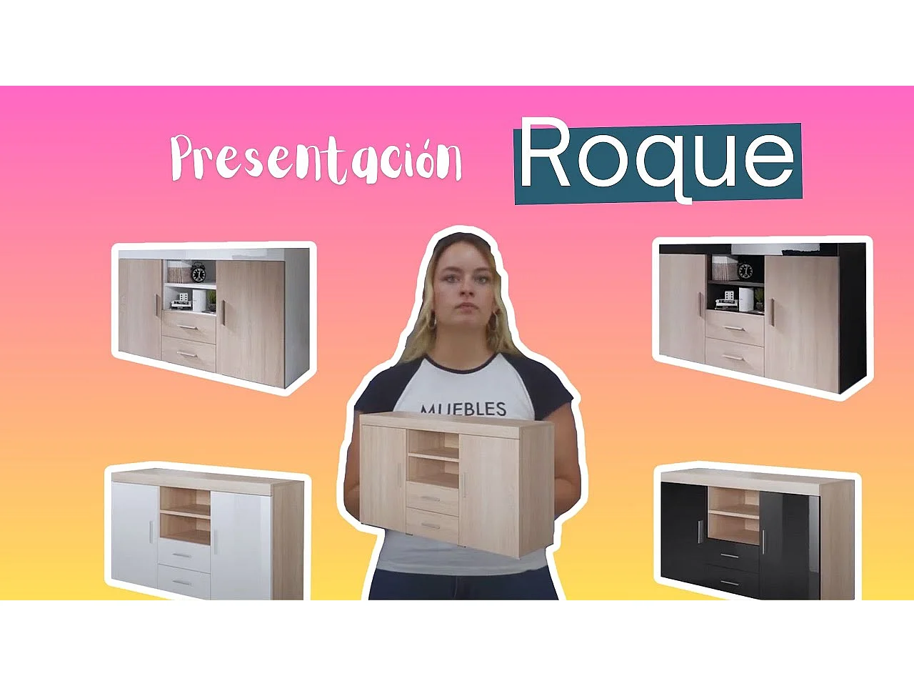 Aparador para Salón comedor en Gris 140x40x80cm Roque