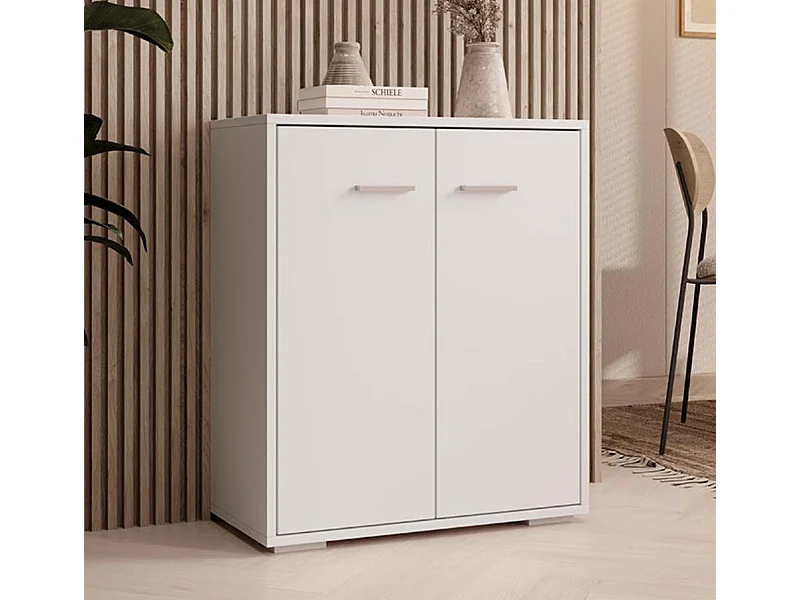 Bahut Buffet bas pour Salon Salle à manger en Blanc 60x30x71cm Lander L2