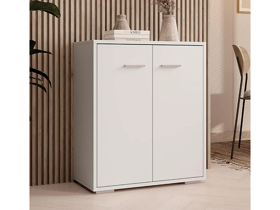 Bahut Buffet bas pour Salon Salle à manger en Blanc 60x30x71cm Lander L2