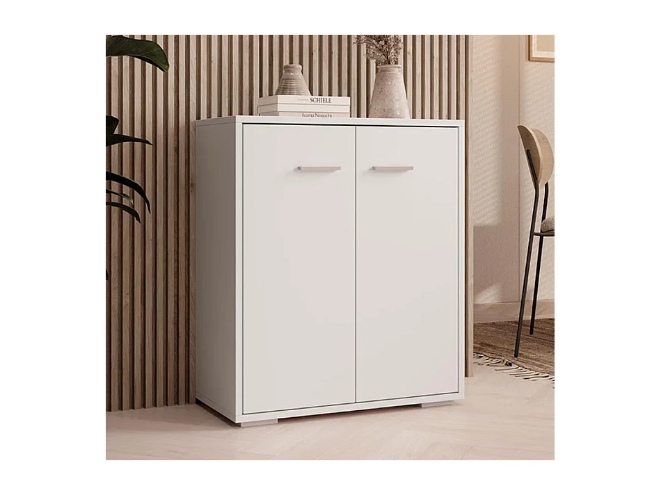 Bahut Buffet bas pour Salon Salle à manger en Blanc 60x30x71cm Lander L2