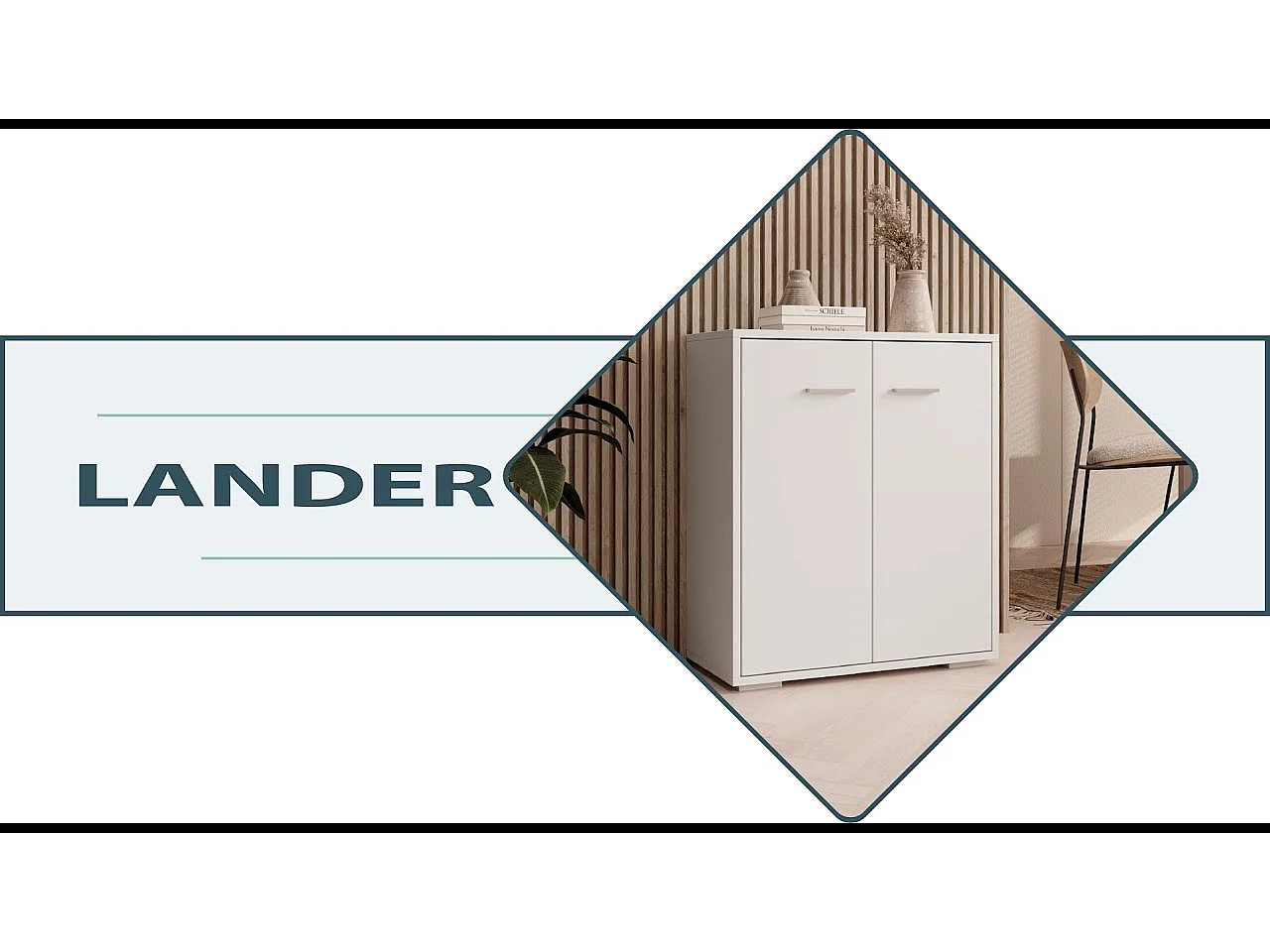 Aparador pequeño para Salón comedor en Blanco 60x30x71cm Lander L2