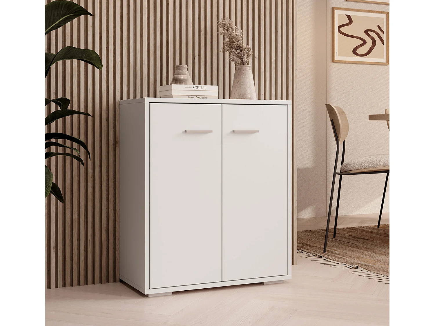 Aparador pequeño para Salón comedor en Blanco 60x30x71cm Lander L2