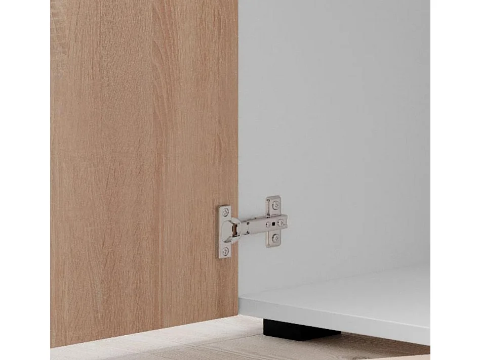 Aparador para Salón comedor en Blanco y Sonoma con LED 150x40x80cm Natolia