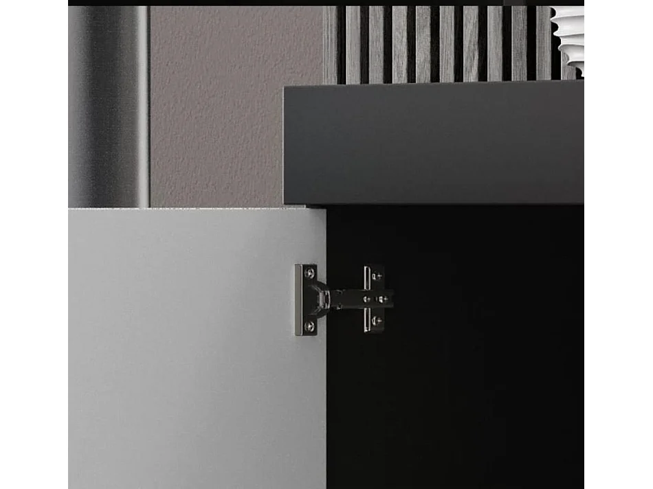 Aparador para Salón comedor en Negro y Blanco con LED 150x40x80cm Natolia