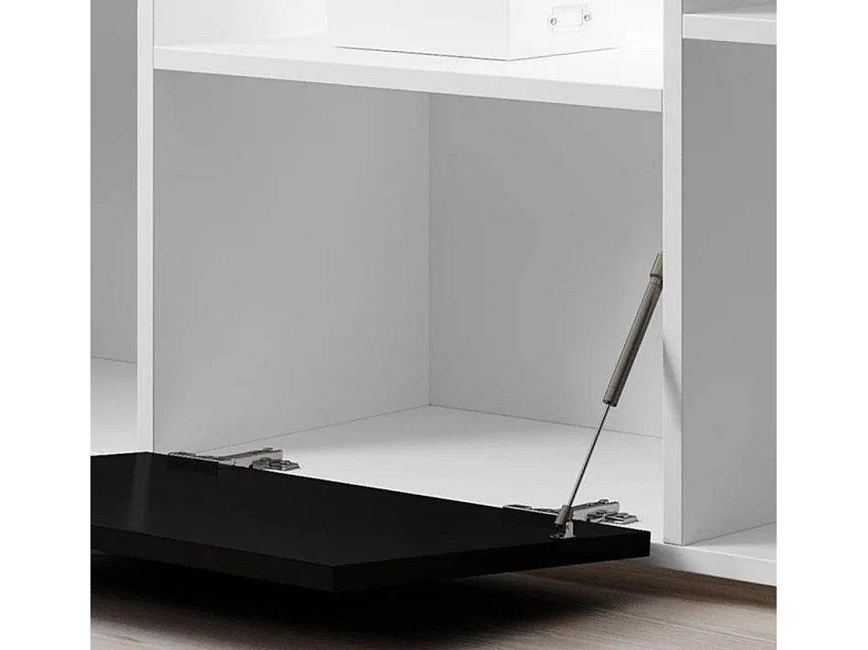 Aparador para Salón comedor en Negro y Blanco con LED 150x40x80cm Natolia