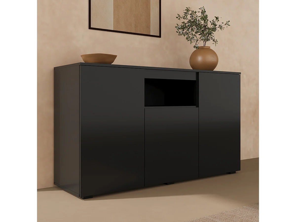 Aparador para Salón comedor en Negro 140x40x80cm Nevada