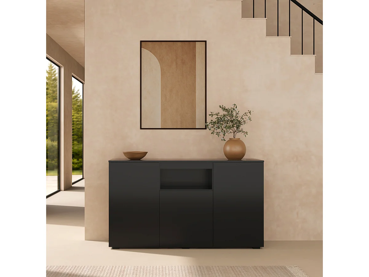 Aparador para Salón comedor en Negro 140x40x80cm Nevada
