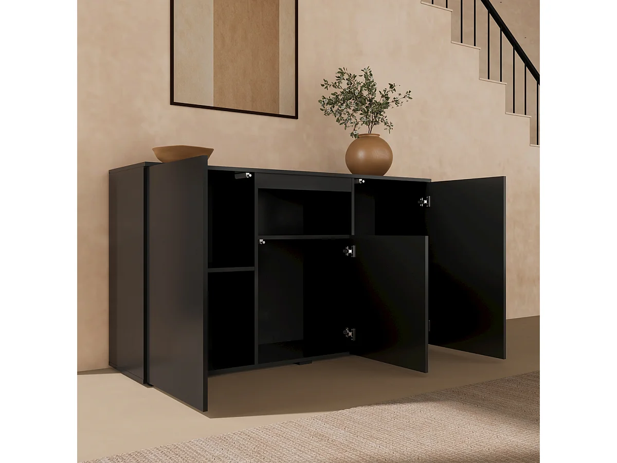 Aparador para Salón comedor en Negro 140x40x80cm Nevada