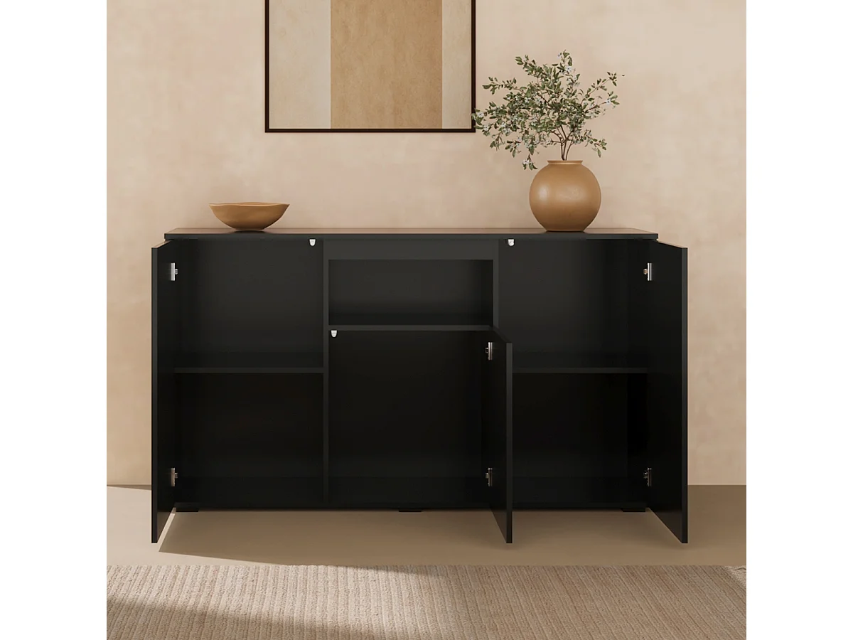 Aparador para Salón comedor en Negro 140x40x80cm Nevada