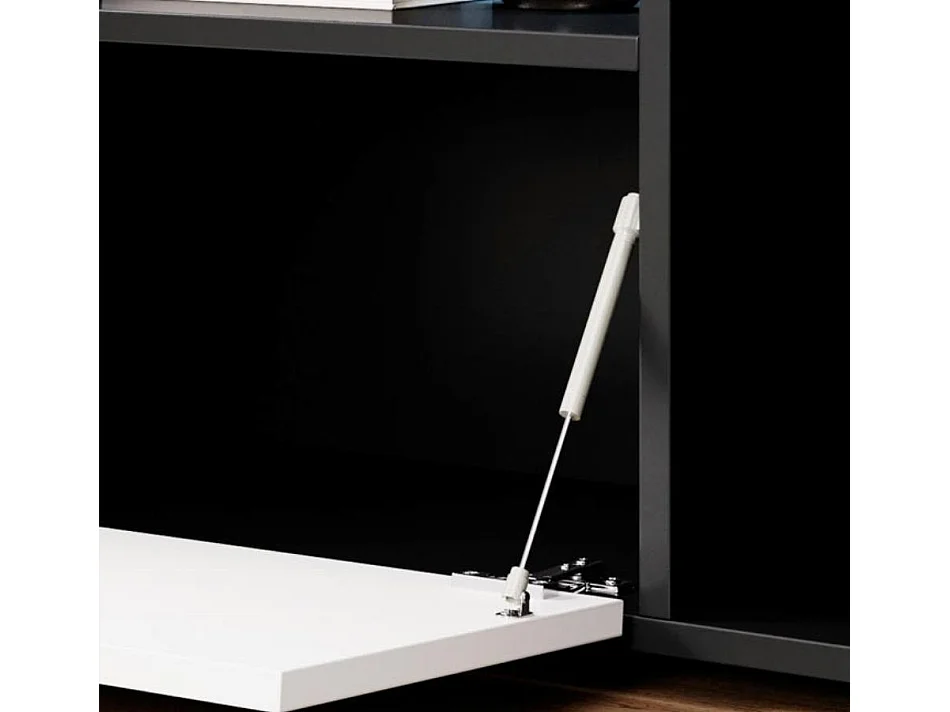 Bahut Buffet pour Salon Salle à manger en Noir et Blanc avec LED 135x34x73cm Sefora