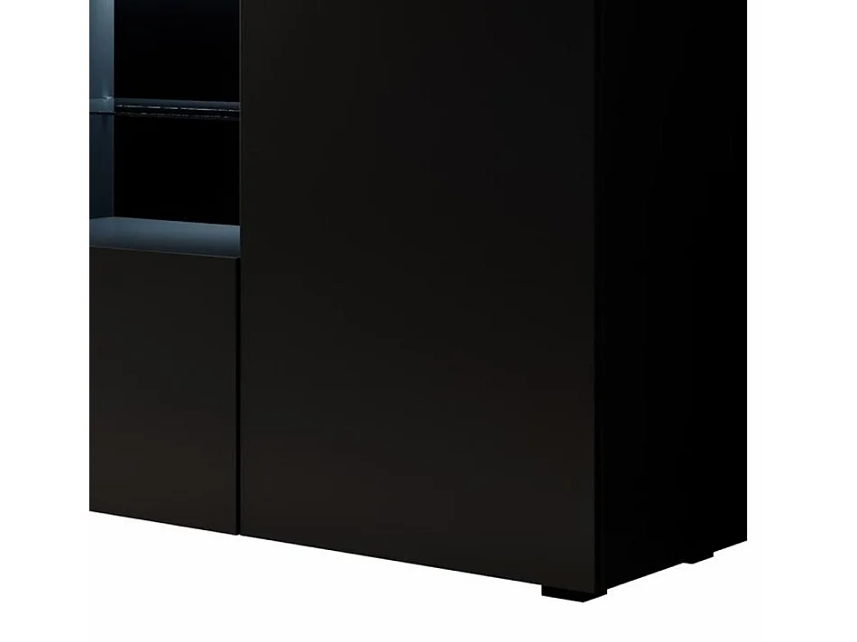 Aparador para Salón comedor en Negro con LED 150x40x80cm Natolia