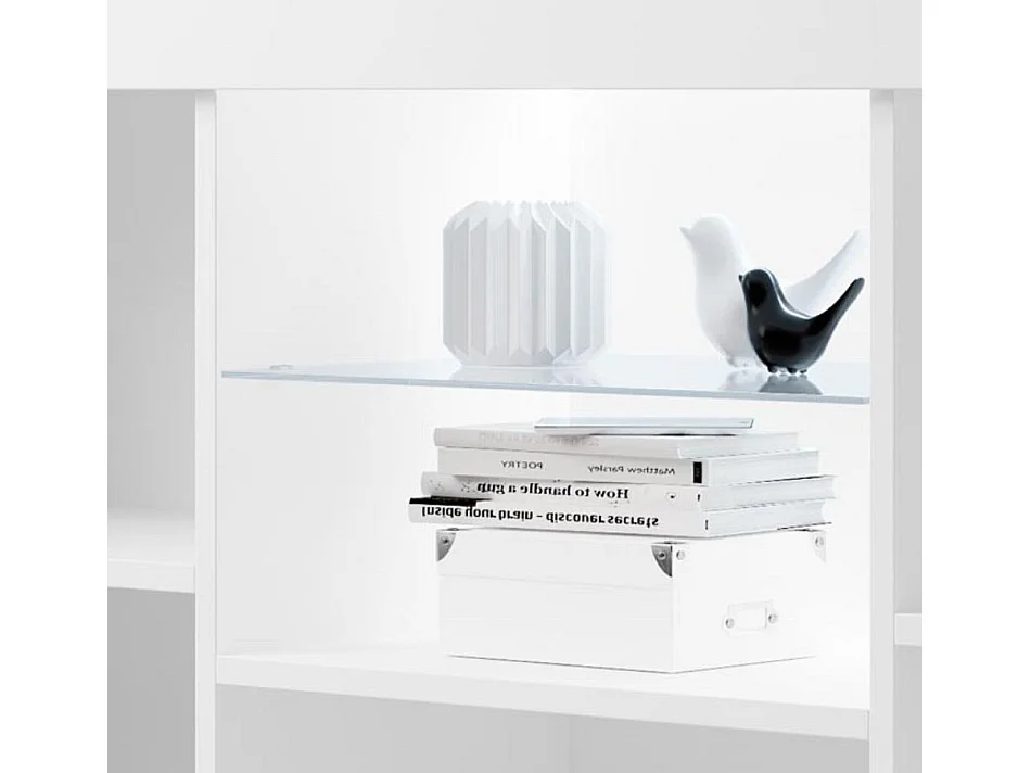 Aparador para Salón comedor en Blanco con LED 150x40x80cm Natolia