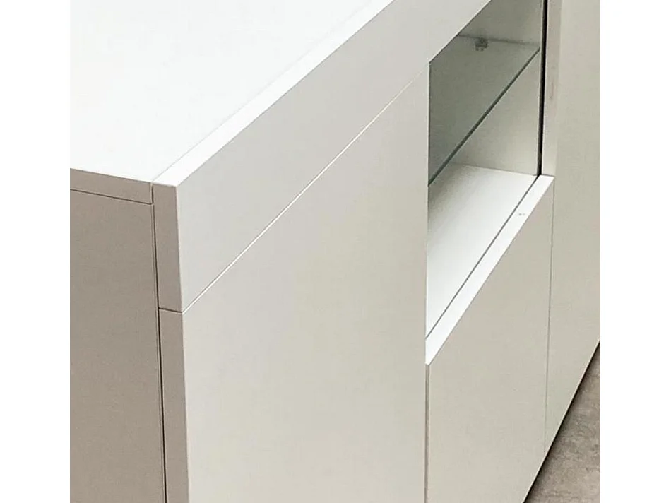 Aparador para Salón comedor en Blanco con LED 150x40x80cm Natolia