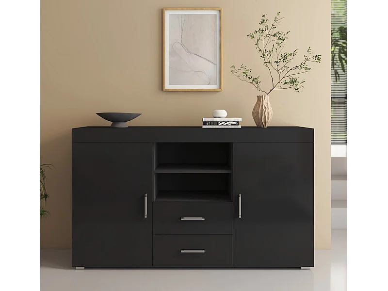 Aparador para Salón comedor en Negro 140x40x80cm Roque