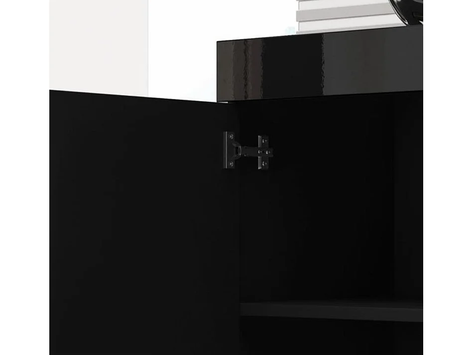 Aparador para Salón comedor en Negro con LED 135x34x73cm Sefora
