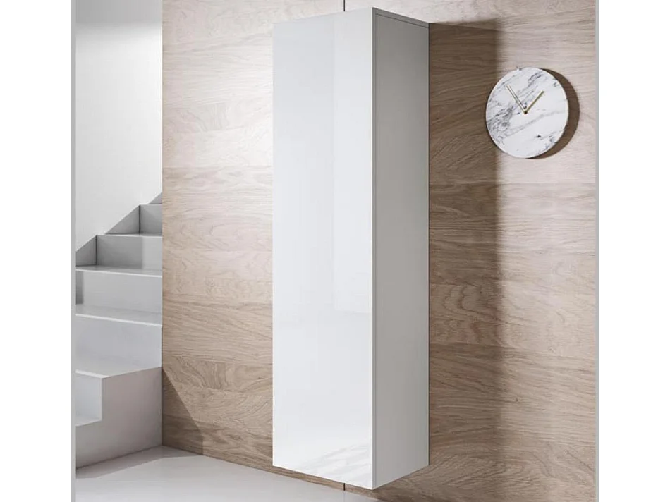 Vitrine pour Salon Salle à manger en Blanc 40x29x165cm Luke V4