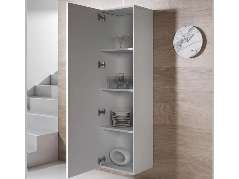 Vitrine pour Salon Salle à manger en Blanc 40x29x165cm Luke V4