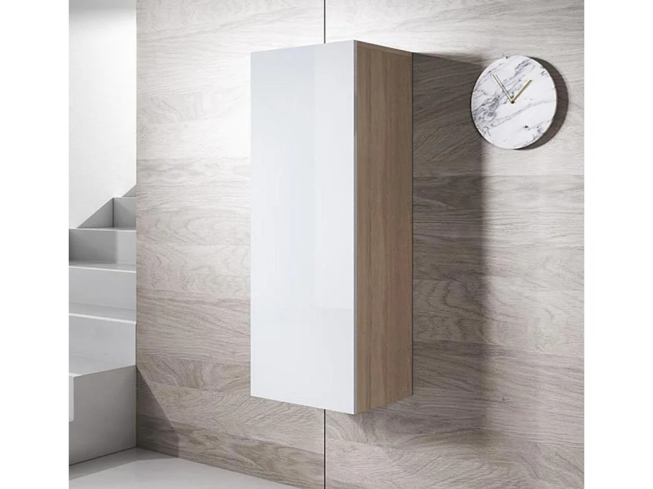 Armario colgante para Salón comedor en Sonoma y Blanco 40x29x126cm Luke V1