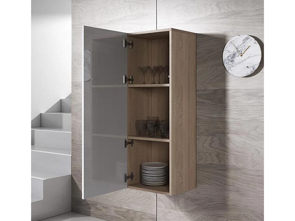 Armario colgante para Salón comedor en Sonoma y Blanco 40x29x126cm Luke V1