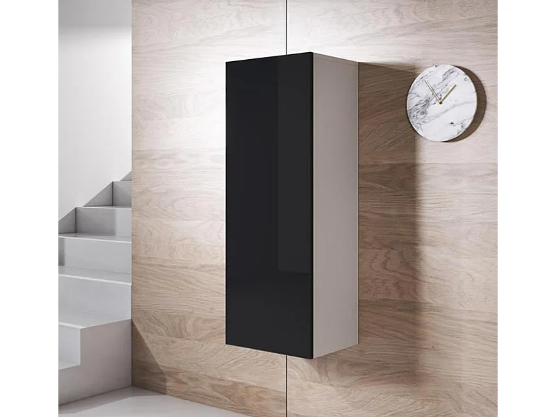 Vitrina para Salón comedor en Blanco y Negro 40x29x126cm Luke V1