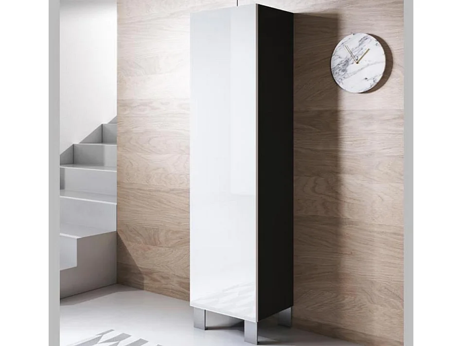 Vitrina para Salón comedor en Negro y Blanco 40x29x177cm Luke V4