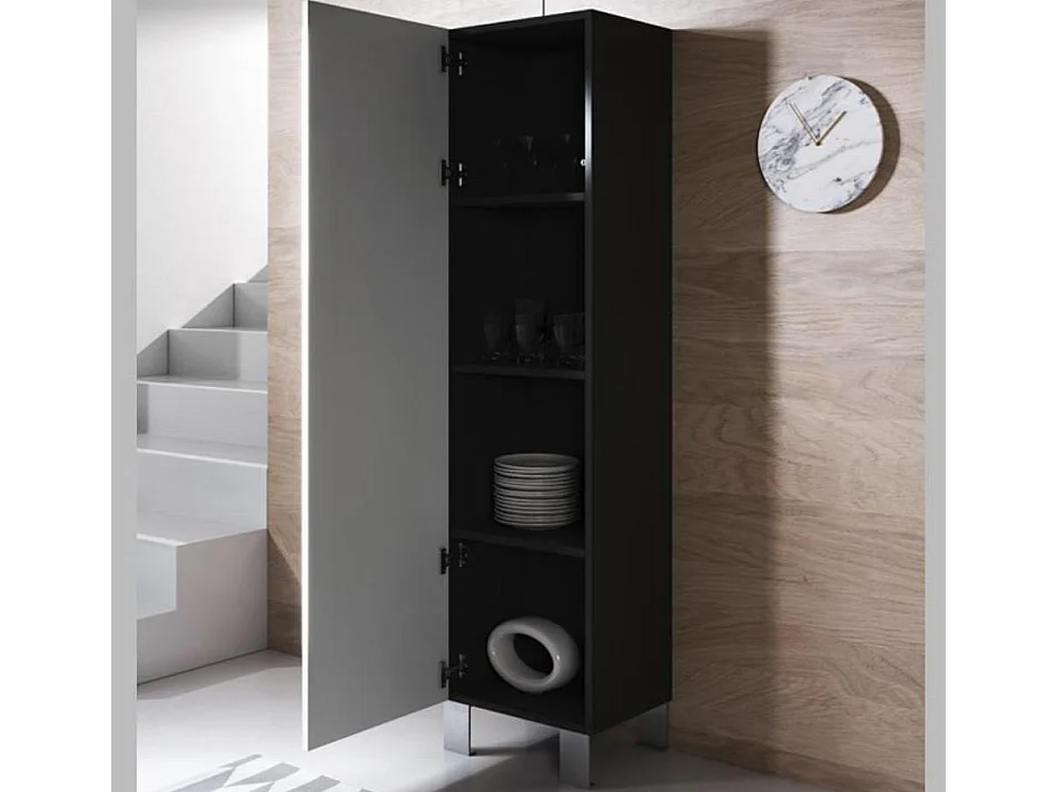Vitrina para Salón comedor en Negro y Blanco 40x29x177cm Luke V4