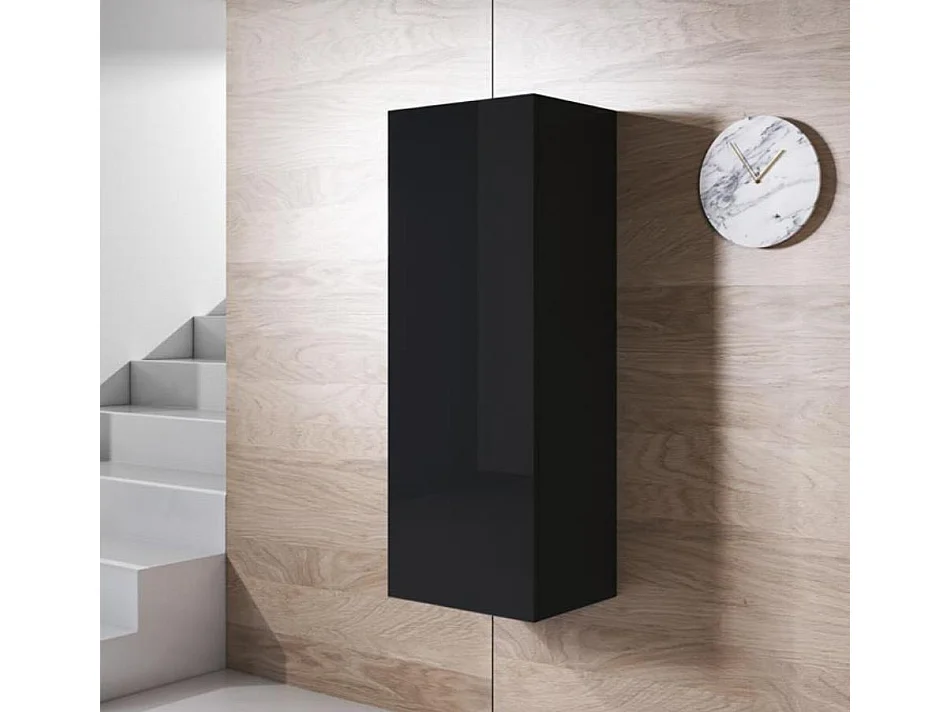 Vitrine pour Salon Salle à manger en Noir 40x29x126cm Luke V1