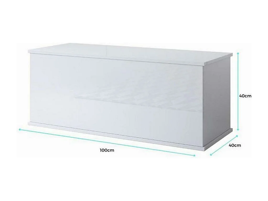 Coffre de rangement pour Chambre à coucher en Noir 100x40x40cm Ariel