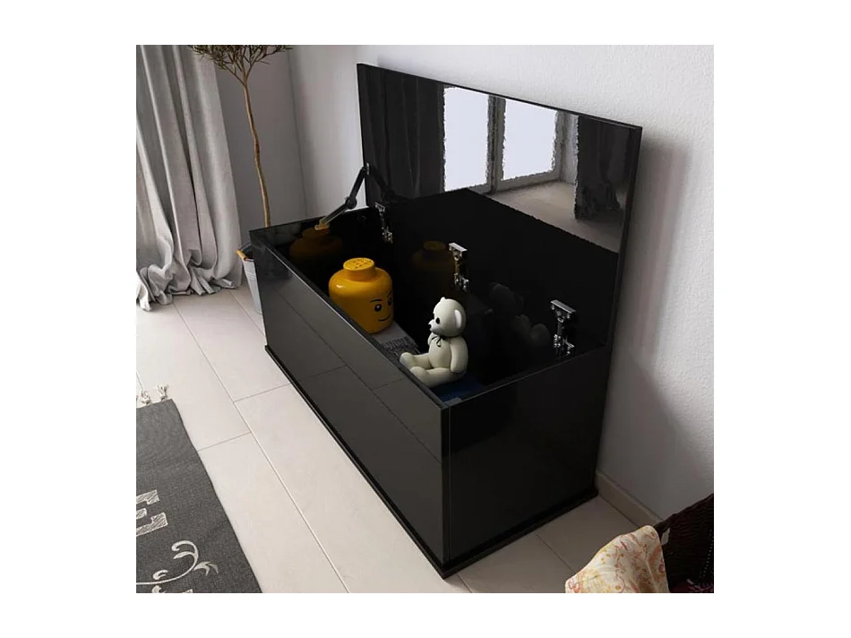Coffre de rangement pour Chambre à coucher en Noir 100x40x40cm Ariel
