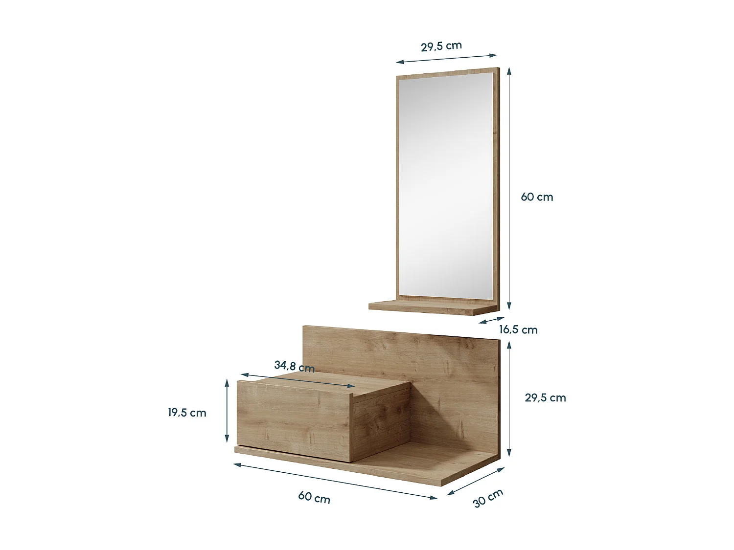 Recibidor para Entrada Pasillo en Safir 60x30x85,5cm Isabela