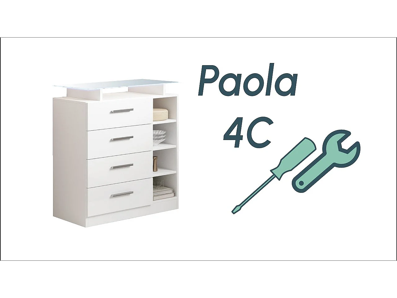 Recibidor para Entrada Pasillo en Blanco con LED 80x35x88cm Paola 4C