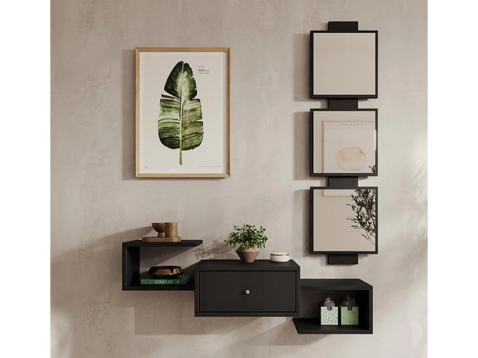 Recibidor para Entrada Pasillo en Negro 99,5x22x145cm Neo