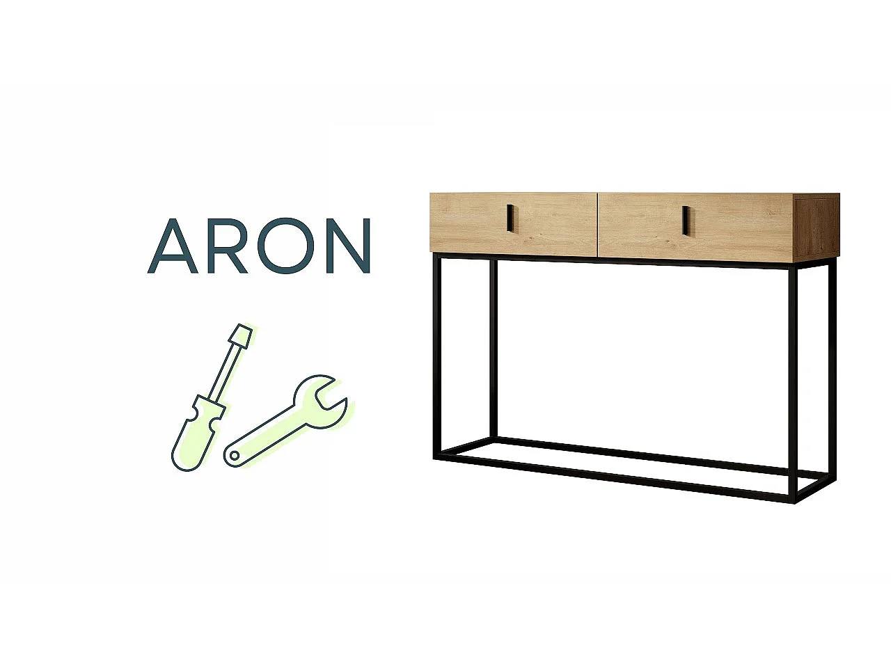 Meuble d'entrée pour Hall d'entrée Couloir en Safir 120x36,8x83,6cm Aron