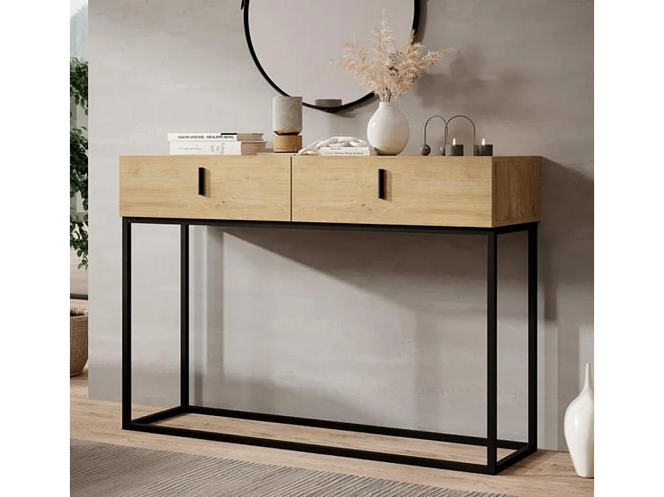 Meuble d'entrée pour Hall d'entrée Couloir en Safir 120x36,8x83,6cm Aron