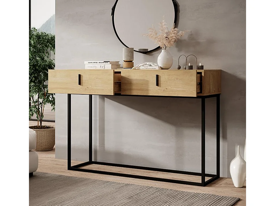 Meuble d'entrée pour Hall d'entrée Couloir en Safir 120x36,8x83,6cm Aron