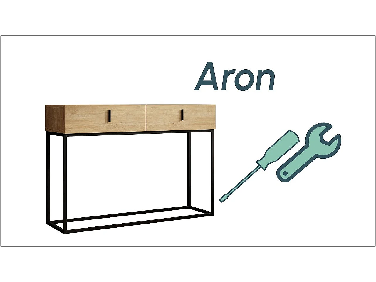 Meuble d'entrée pour Hall d'entrée Couloir en Safir 120x36,8x83,6cm Aron