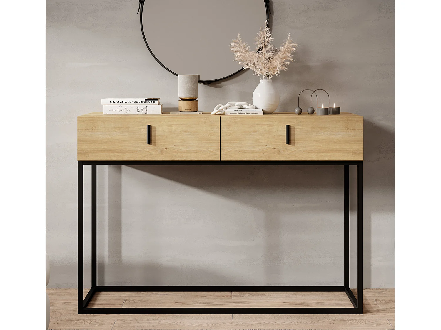 Meuble d'entrée pour Hall d'entrée Couloir en Safir 120x36,8x83,6cm Aron