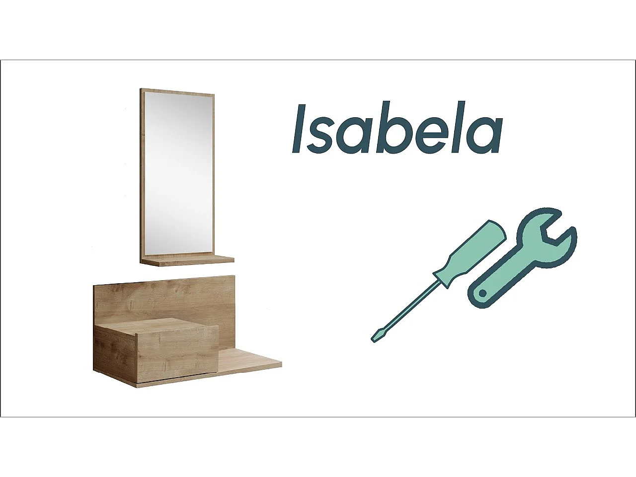 Meuble d'entrée pour Hall d'entrée Couloir en Blanc 60x30x85,5cm Isabela