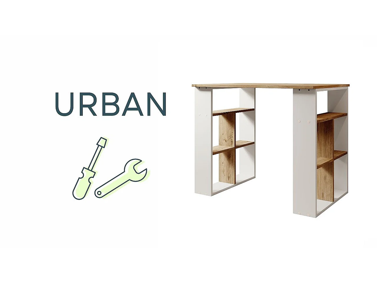 Bureau pour Chambre Bureau en Blanc et Pin Atlantique 90x60x74cm Urban