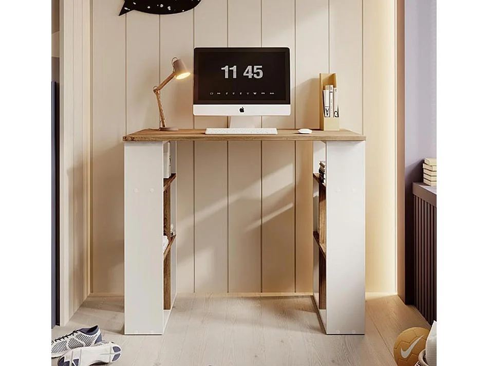 Bureau pour Chambre Bureau en Blanc et Pin Atlantique 90x60x74cm Urban