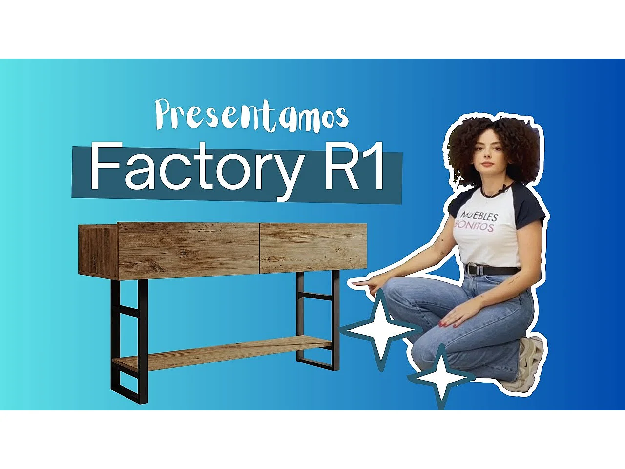 Recibidor para Entrada Pasillo en Pino Atlantico y Acero 138,8x43x75,7cm Factory R1