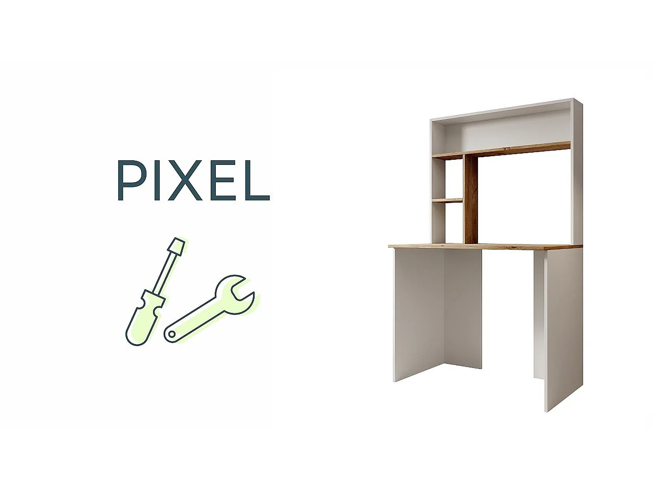 Bureau pour Chambre Bureau en Blanc et Pin Atlantique 90x51,6x149cm Pixel