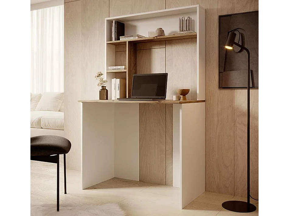 Bureau pour Chambre Bureau en Blanc et Pin Atlantique 90x51,6x149cm Pixel