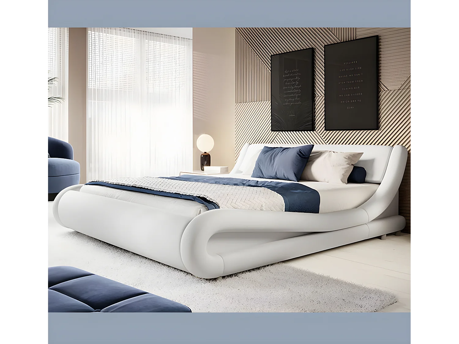 Cama de matrimonio 120x190cm en Blanco Alessia