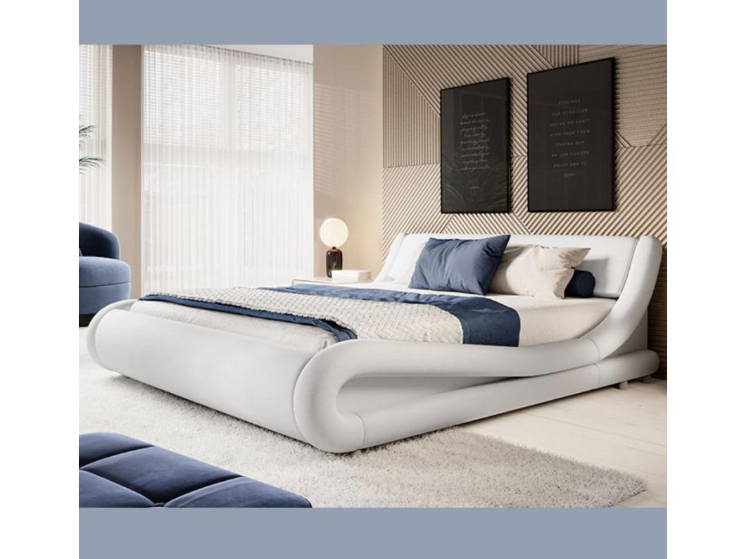 Cama de matrimonio 160x200cm en Blanco con Alessia