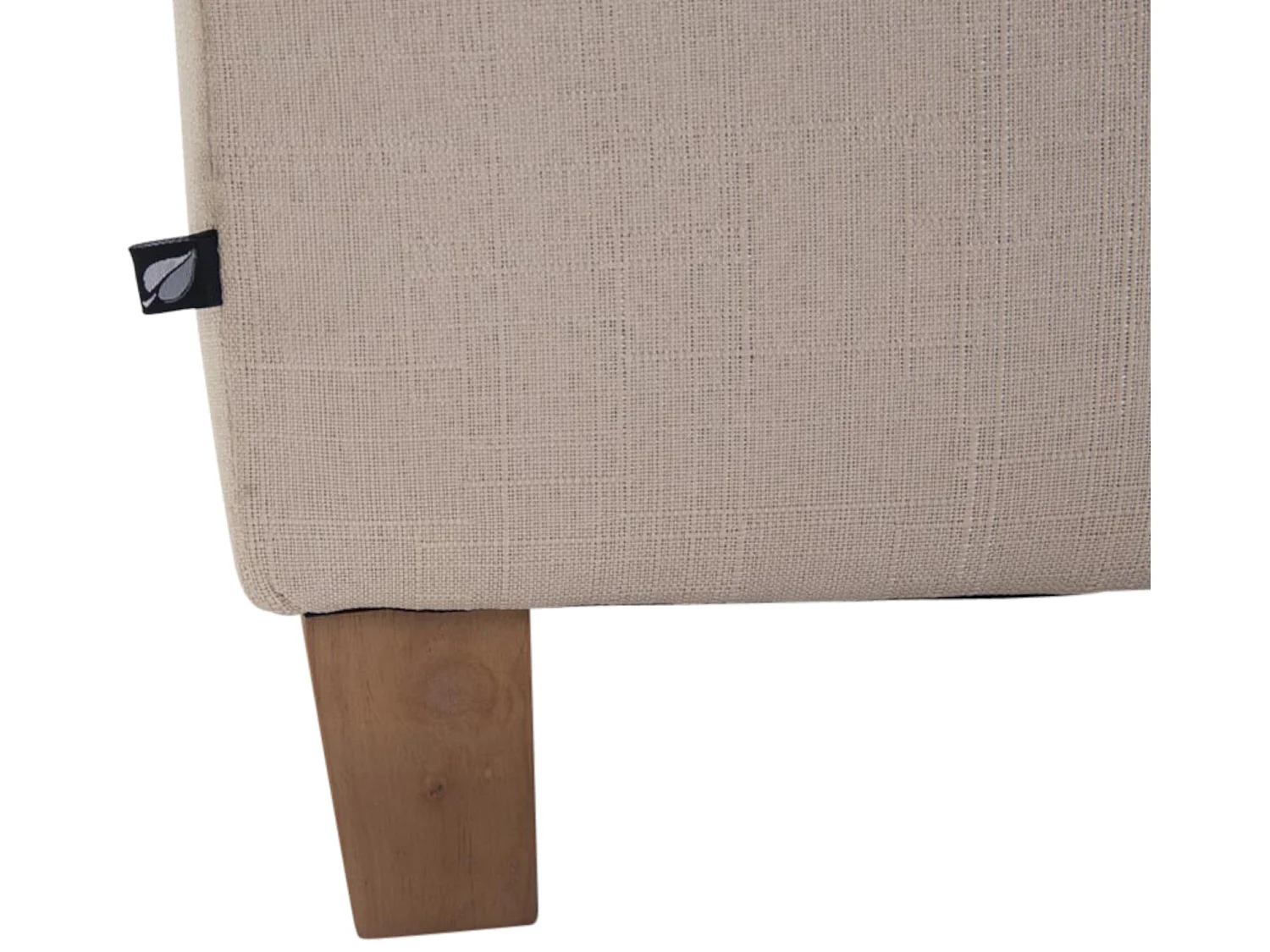 2x taburetes bajos puff reposapiés otomanos botones decorativo en tela crema base madera M10_001629