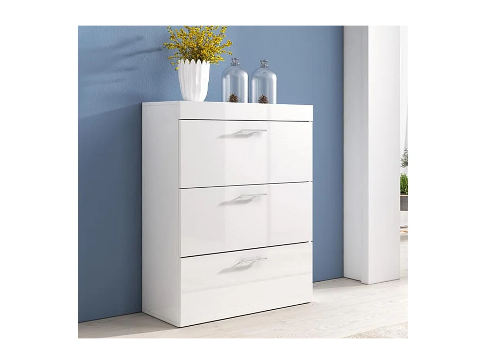 Commode pour Chambre à coucher en Blanc 75x36x99cm Dalia