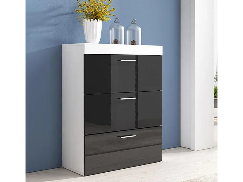 Cómoda para Dormitorio en Blanco y Negro 75x36x99cm Dalia